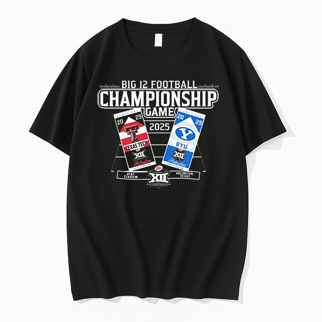 Big Ten 2025 Football Championship Stadium Texas Tech Vs Byu Cougars Att Stadium Tickets Shirts
