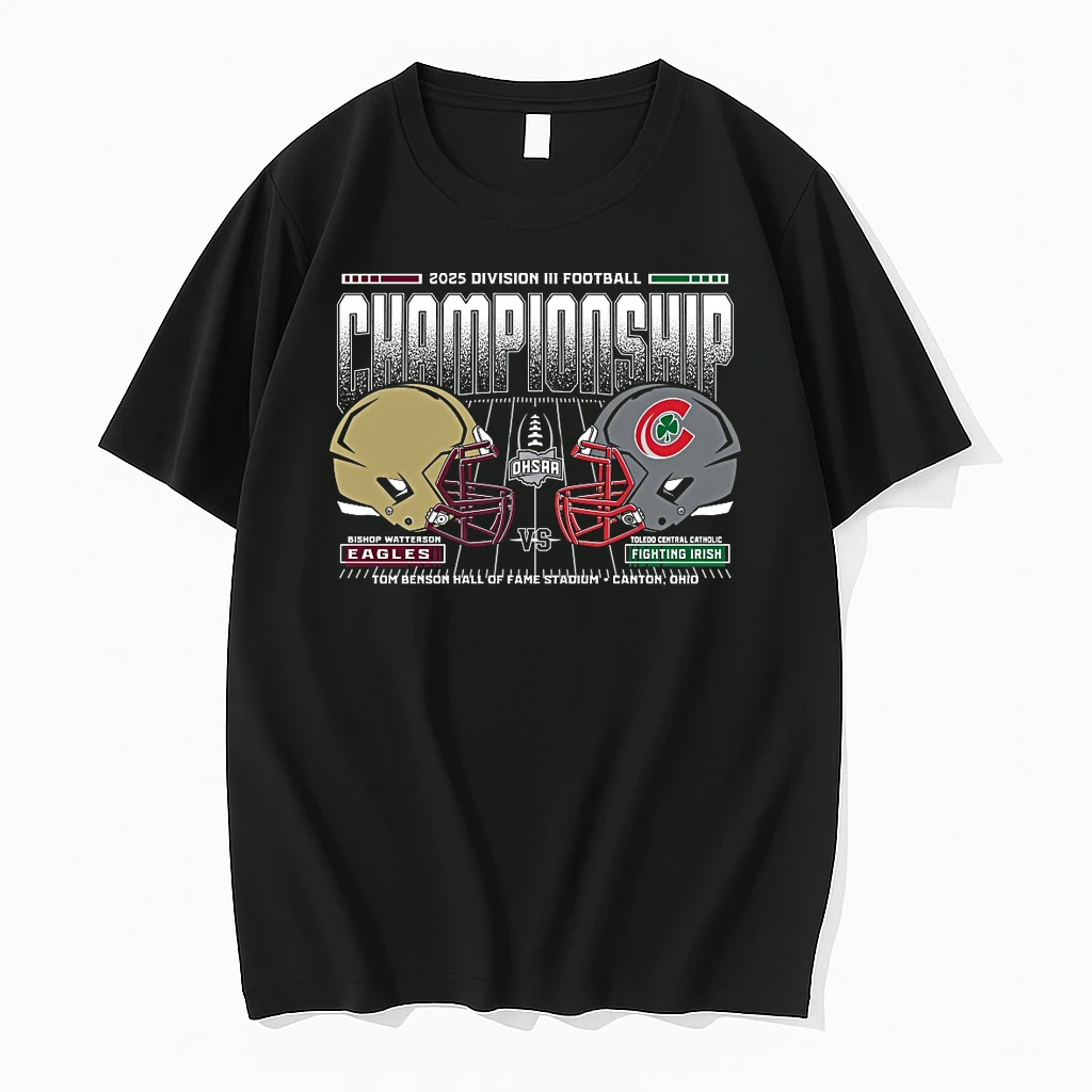 Bishop Watterson Eagles Vs Toledo Central Catholic Fighting Irish 2025 Ohsaa Football Division 3 H2h State Championship Shirts