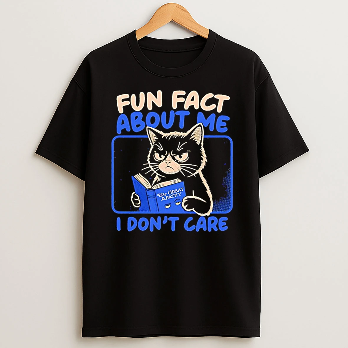 Black Cat Fun Fact About Me I Dont Care Shirts