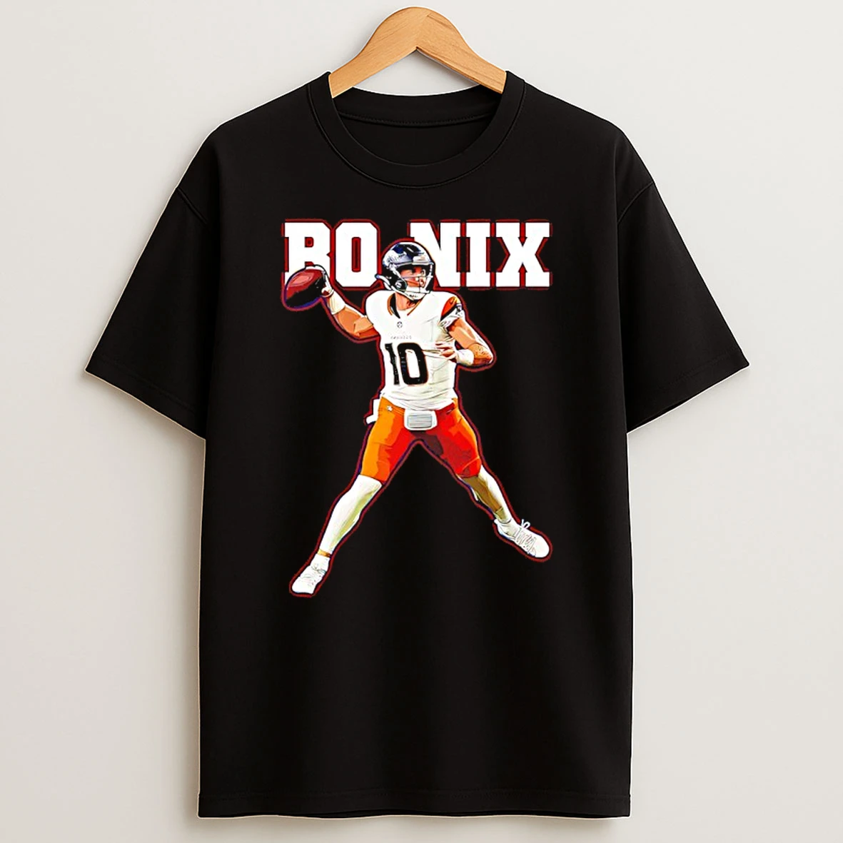 Bo Nix Denver Broncos No 10 Cartoon Signature Shirts
