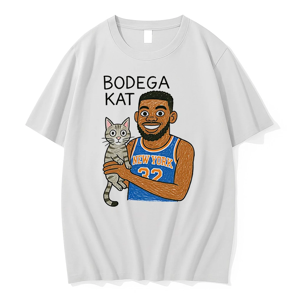 Bodega Kat Karl Anthony Towns New York Knicks Cartoon Shirts
