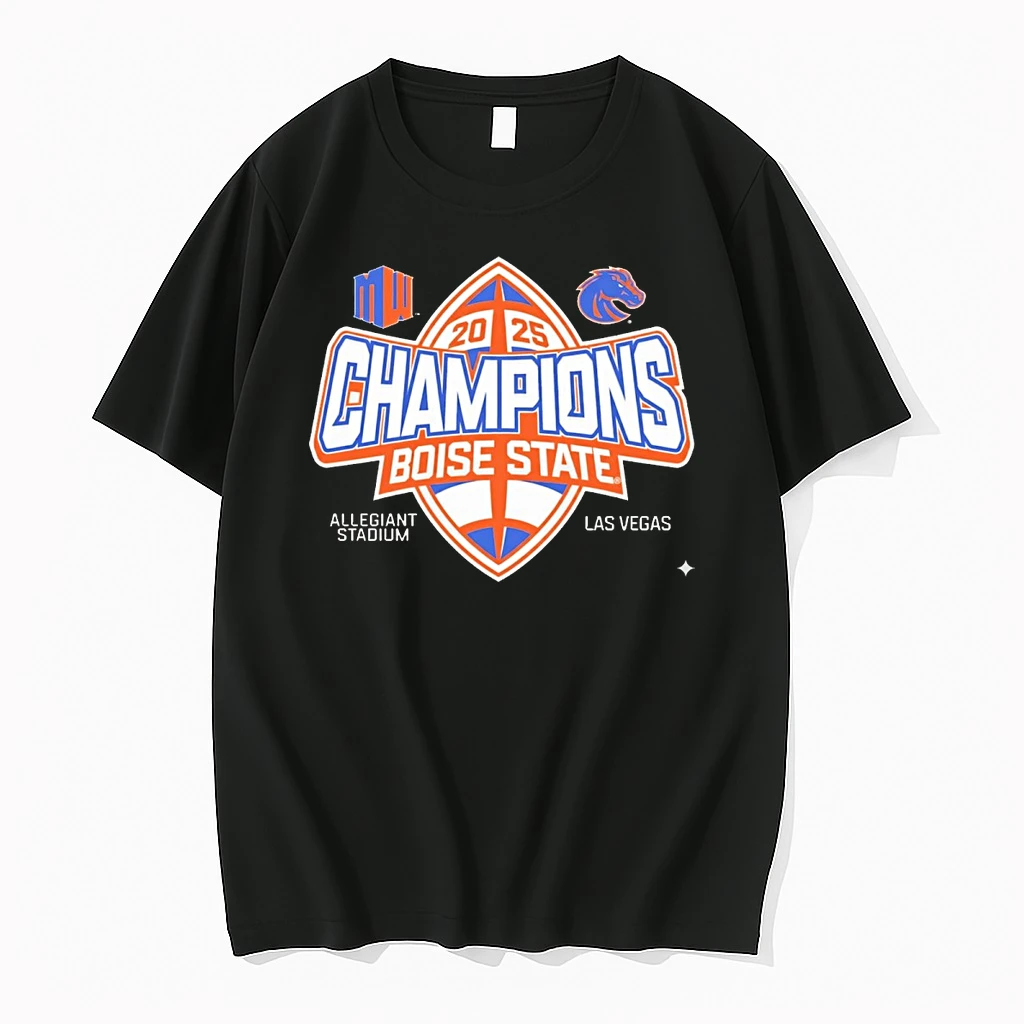 Boise State Broncos 2025 Mountain West Football Champions Allegiant Stadium Las Vegas Shirts