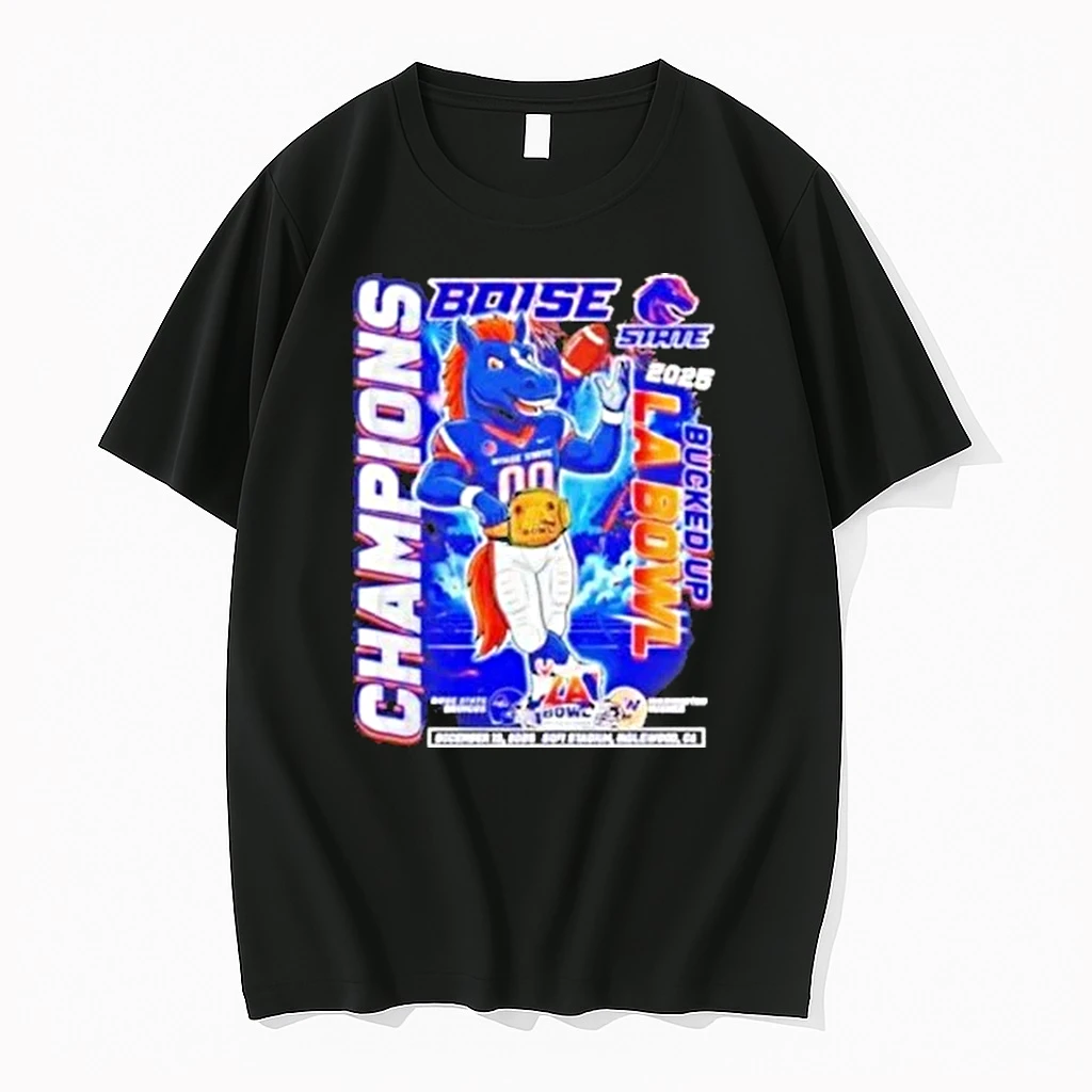 Boise State Broncos And Washington Huskies Bucked Up La Bowl Champions 2025 Shirts