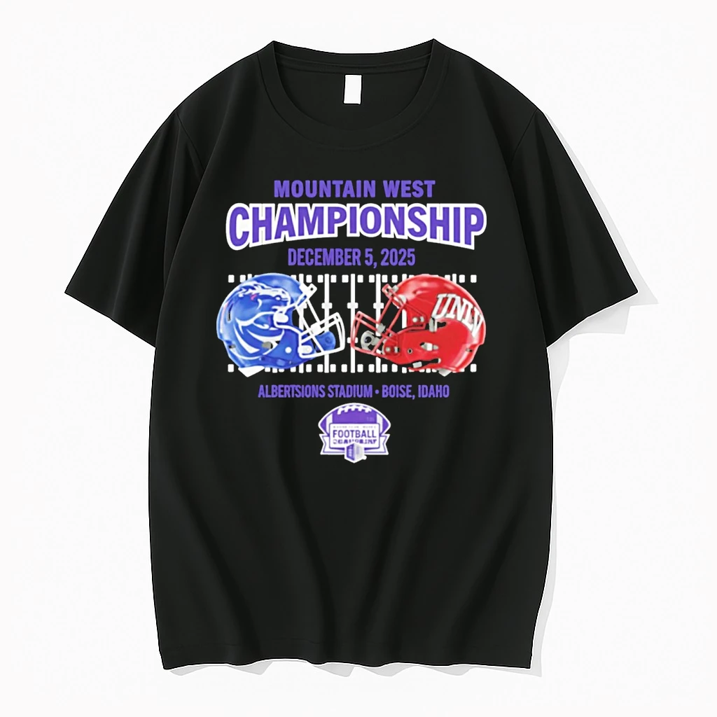 Boise State Broncos Vs Unlv Rebels 2025 Mountain West Championship Mens Dueling December 5 Helmets Shirts