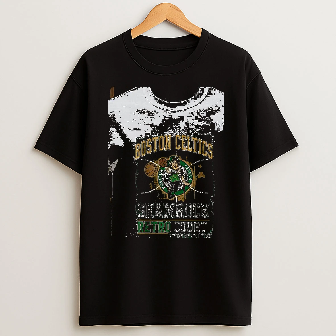 Boston Celtics Shamrock Retro Court Energy Graphic Shirts