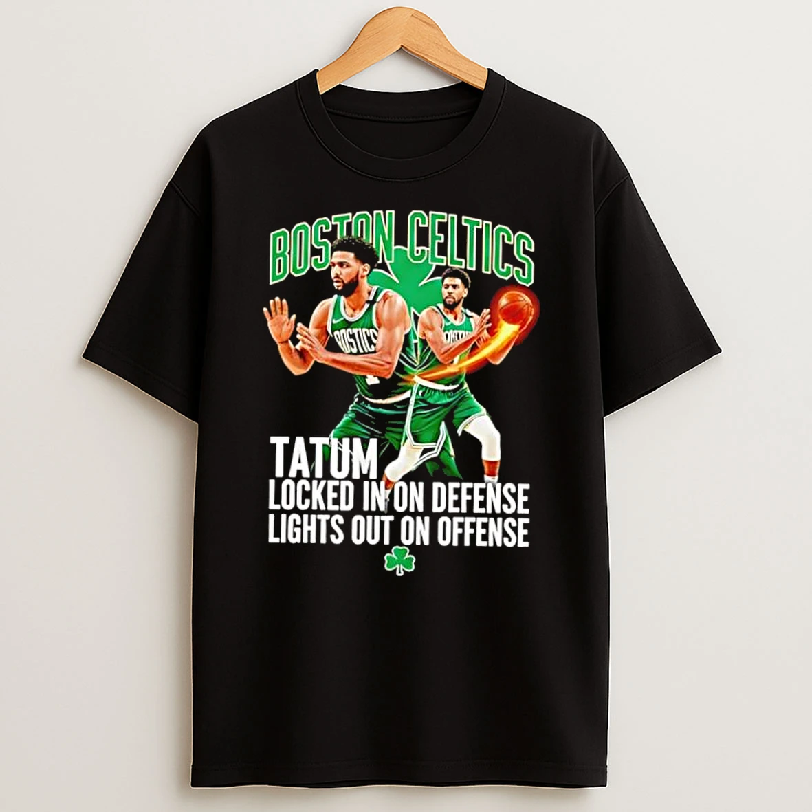 Boston Celtics Tatum Locked In On Defense Lights Out On Offense Shirts