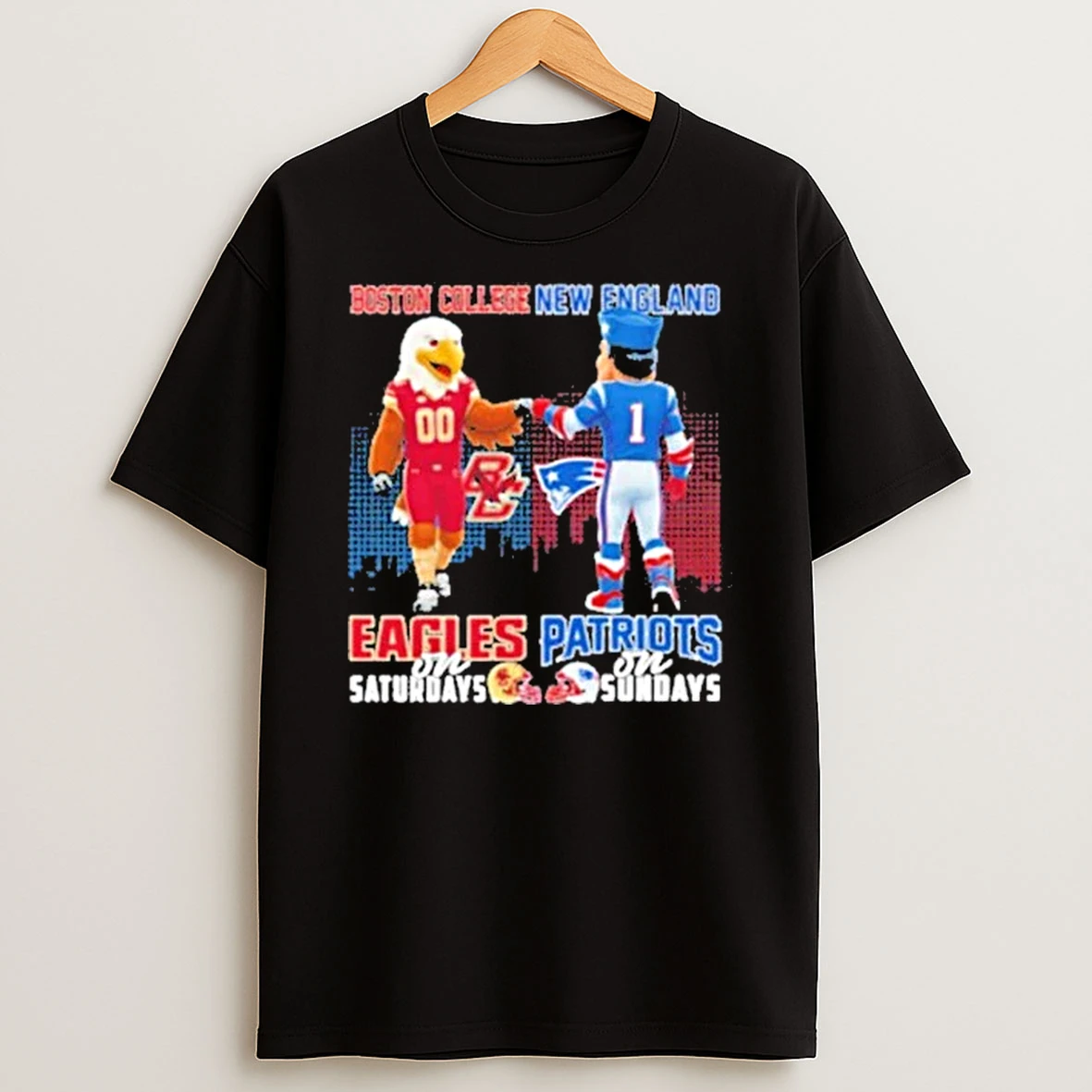 Boston College Eagles On Saturdays X New England Patriots On Sundays Mascot Shirts