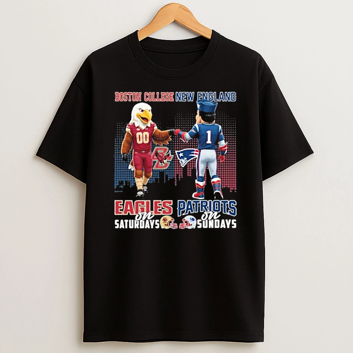 Boston College Eagles Vs New England Patriots Mascot On Saturdays And On Sundays Shirts