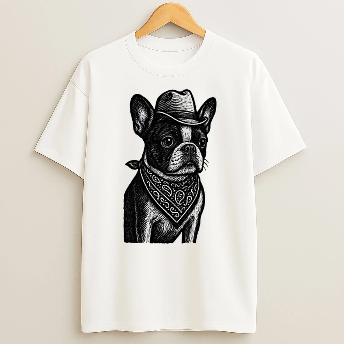 Boston Terrier Dog Cowboy Bandana Shirts