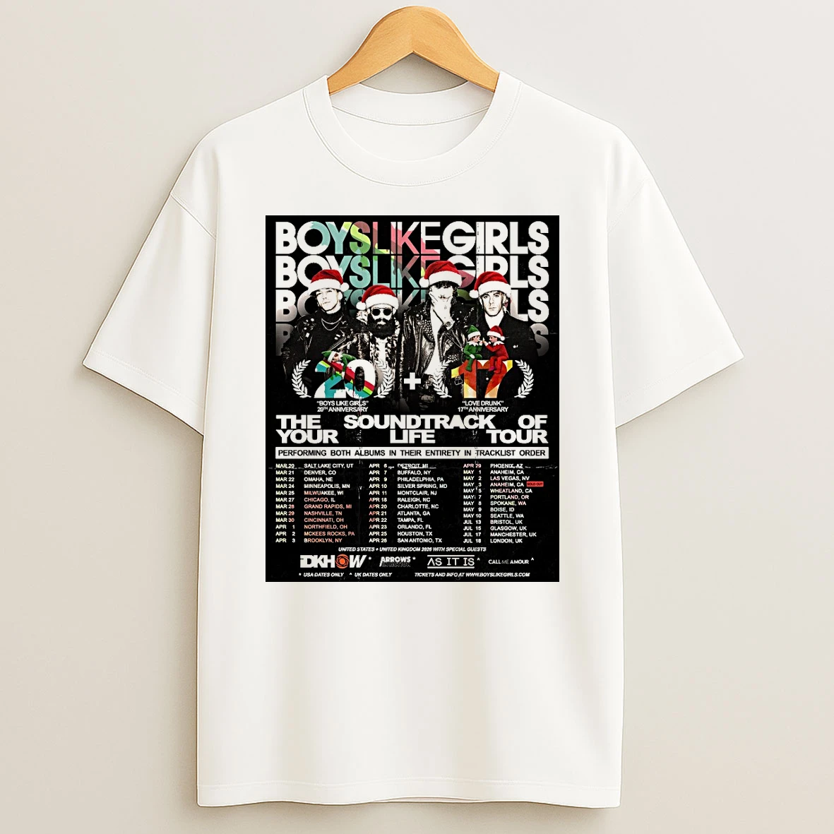 Boys Like Girls The Soundtrack Of Your Life 2026 Tour Shirts