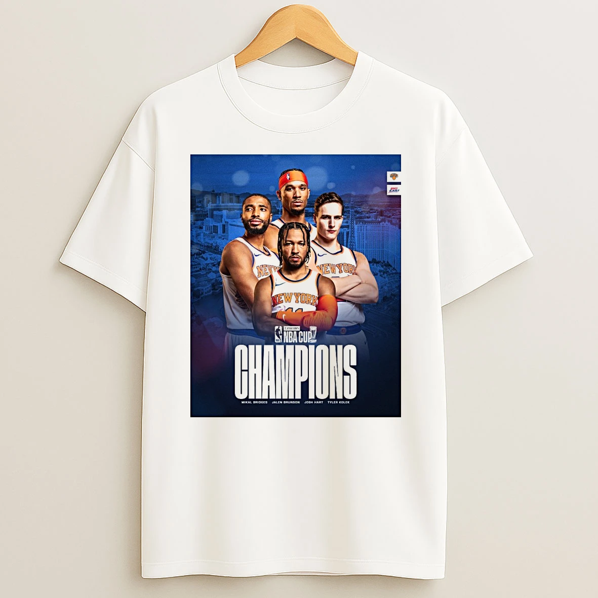 Bridges Brunson Hart And Kolek New York Knicks 2025 Emirates Nba Cup In Las Vegas Shirts