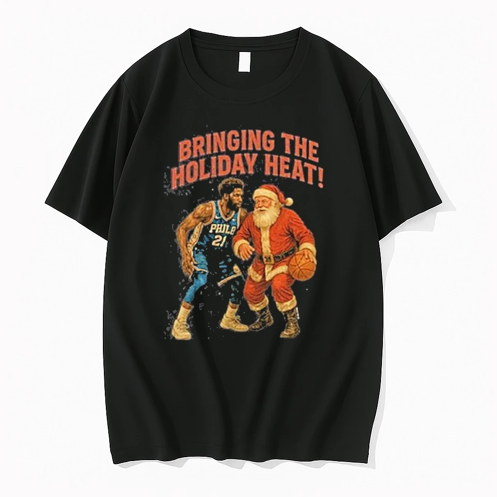 Bringing The Holiday Heat %ce%b3co Philadelphia Basketball Christmas Shirts