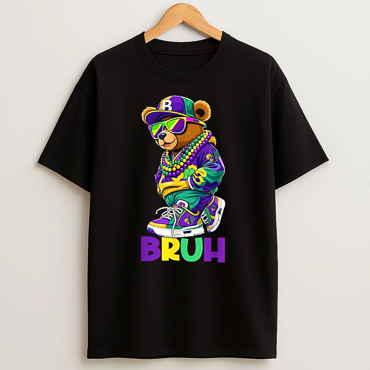 Bruh Meme Hip Hop Teddy Bear Boys Teen Nola Mardi Gras Shirts