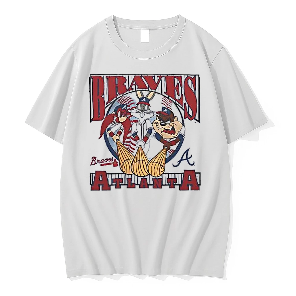 Bugs Bunny And Tasmanian Devil Atlanta Braves Looney Tunes 90s Shirts