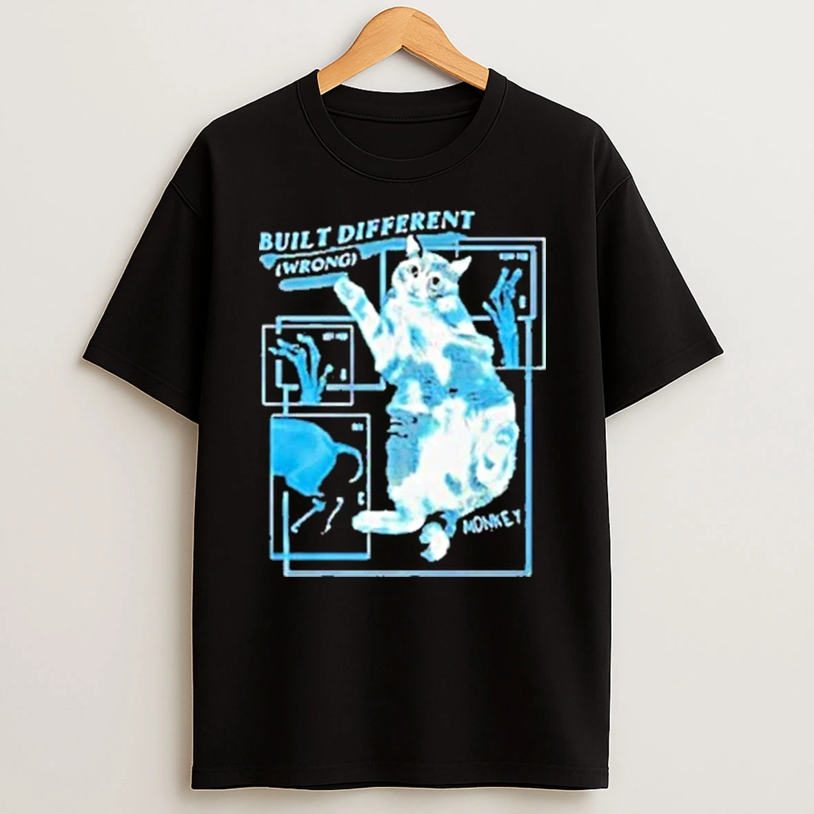 Built Different Wrong Monkey Cat Collaboration Shirts