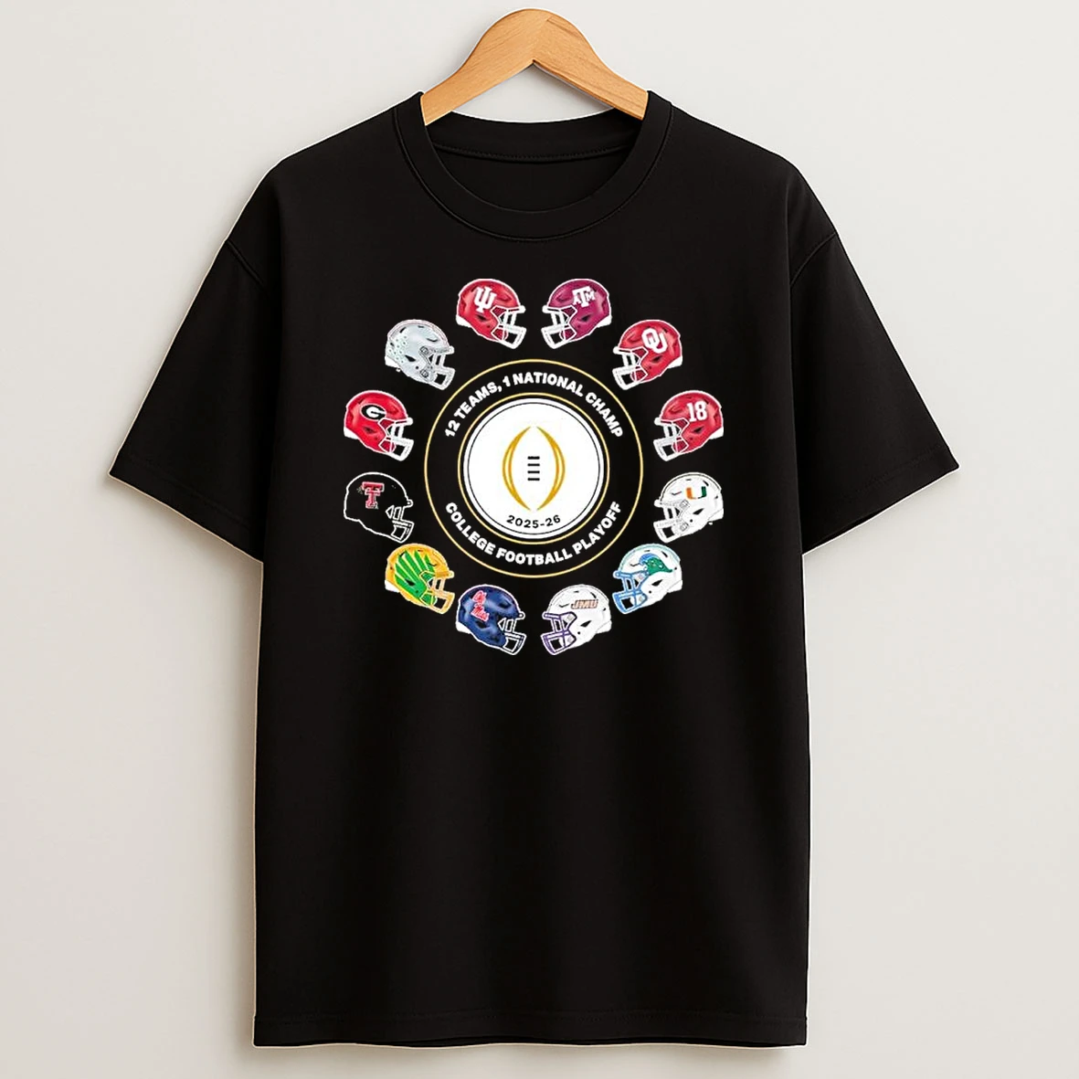 Cfp 2025 2026 Exclusive 12 Teams Playoff Helmets Shirts