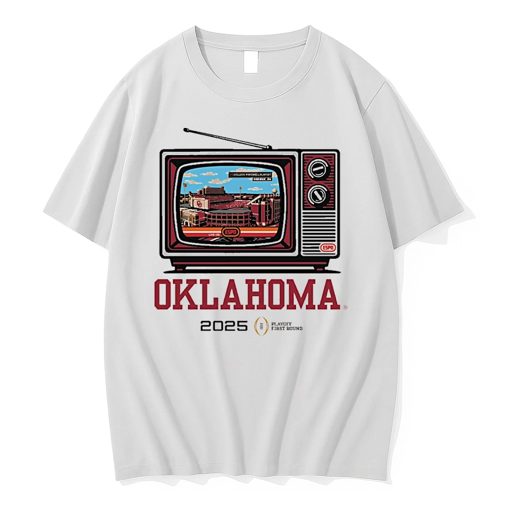 Cfp 25 26 Oklahoma Sooners Tv Stadium Playoff First Round Shirts