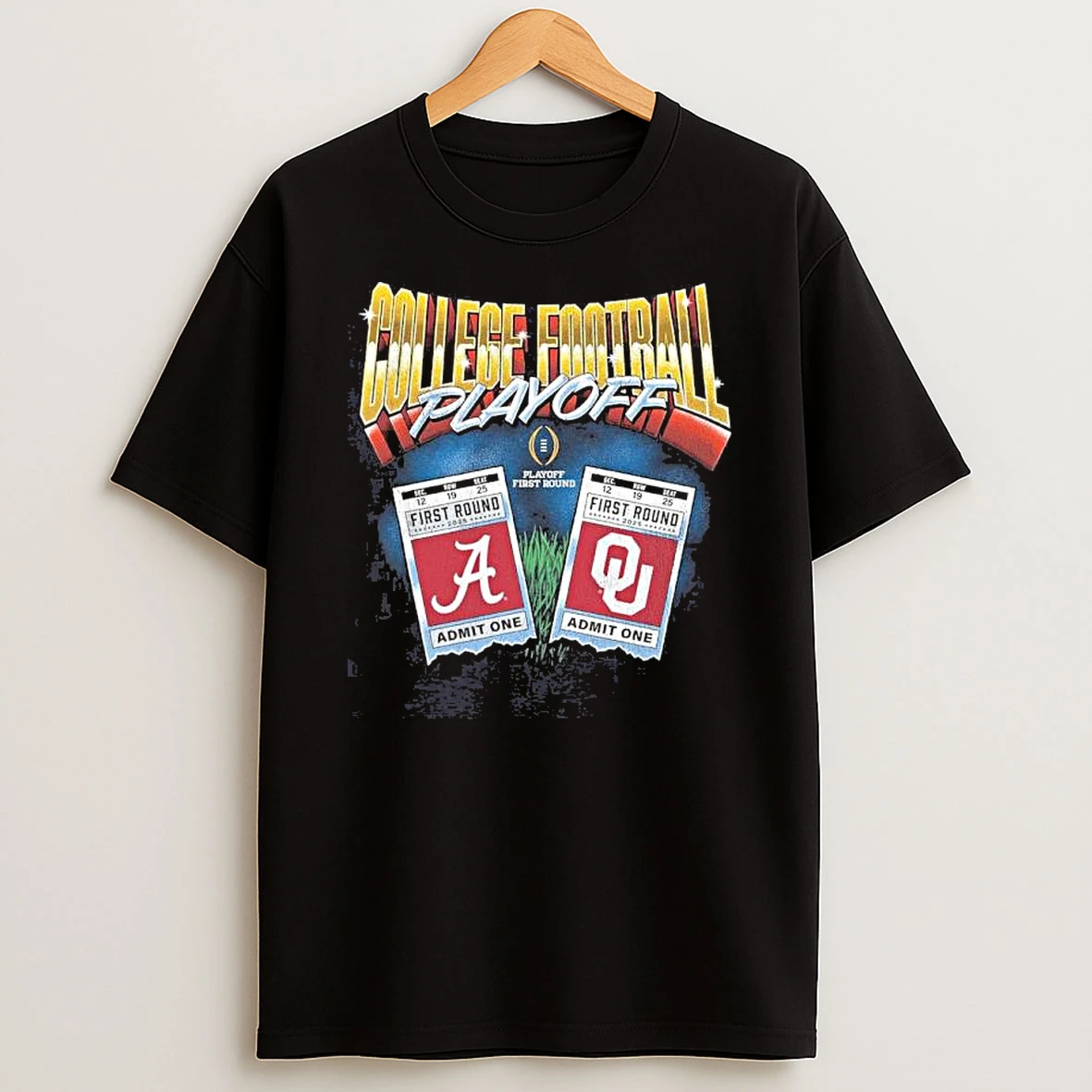 Cfp First Round 2025 Oklahoma Sooners Vs Alabama Crimson Tide Matchup Ticket Shirts