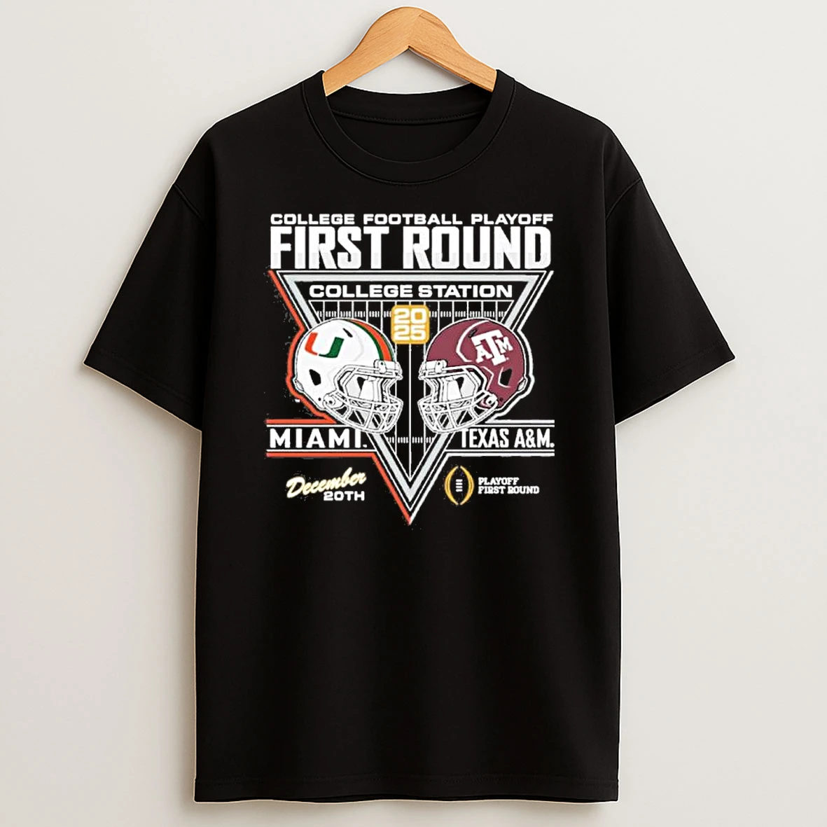 Cfp First Round Miami Hurricanes Vs Texas Am Aggies Dual Helmet Shirts