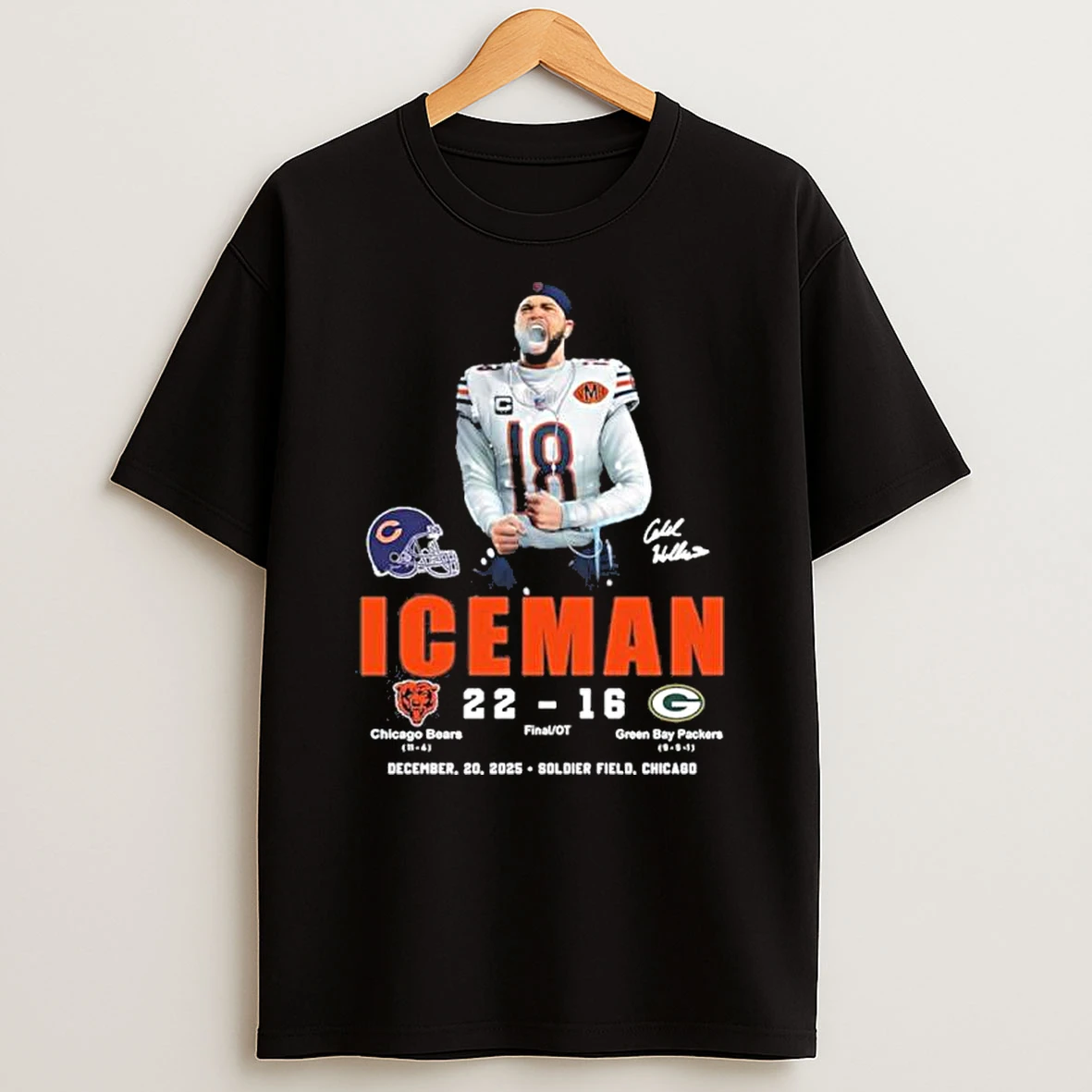 Caleb Williams Iceman Bears 22 16 Packers Shirts