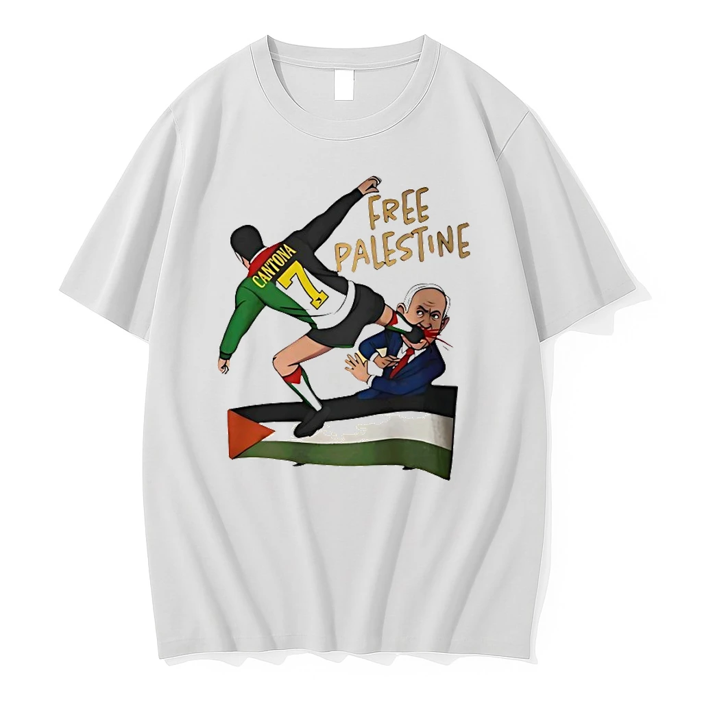Cantona Shoots Netanyahu Free Palestine Shirts