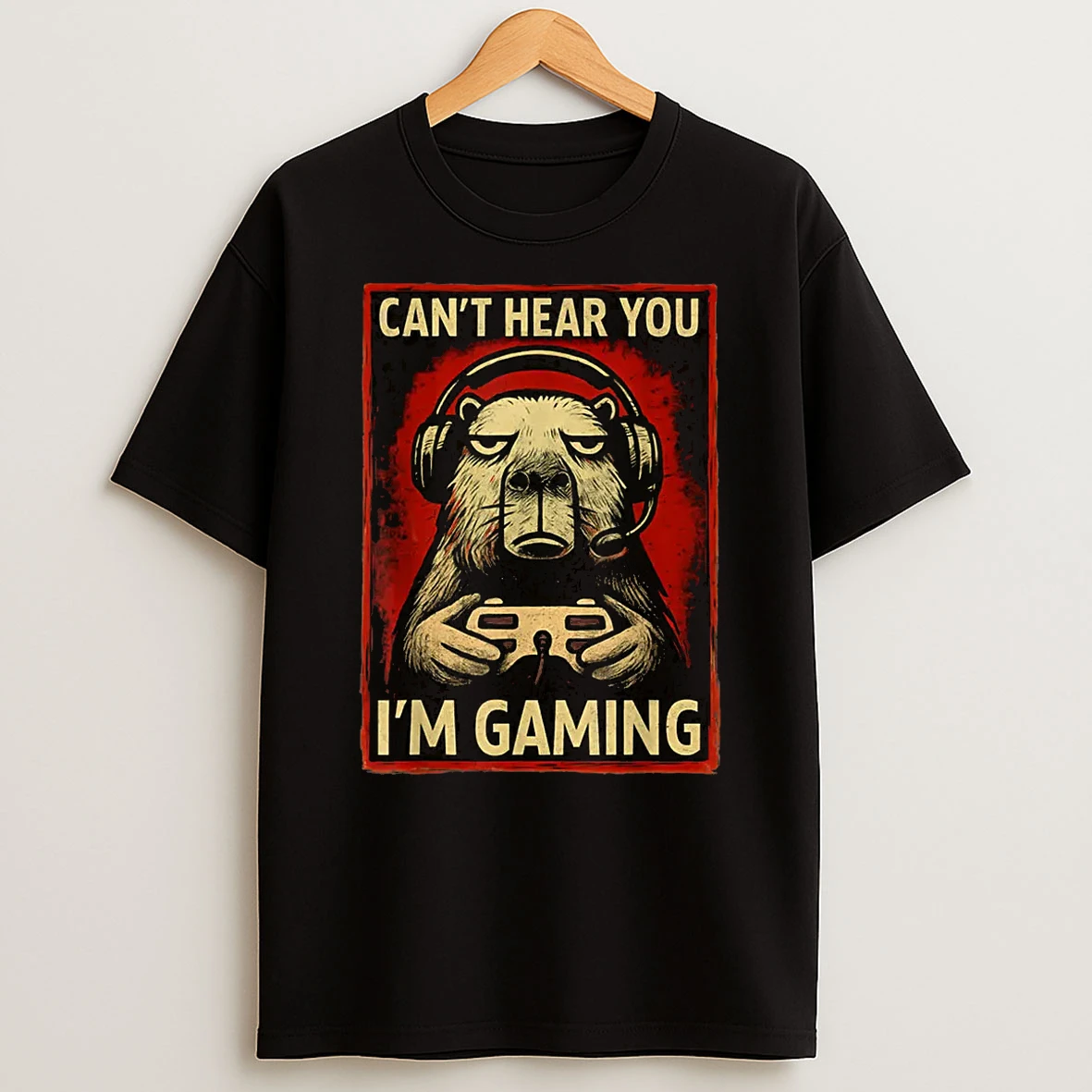 Capybara Gamer Graphic Tee Men Boys Teens Video Gaming Shirts