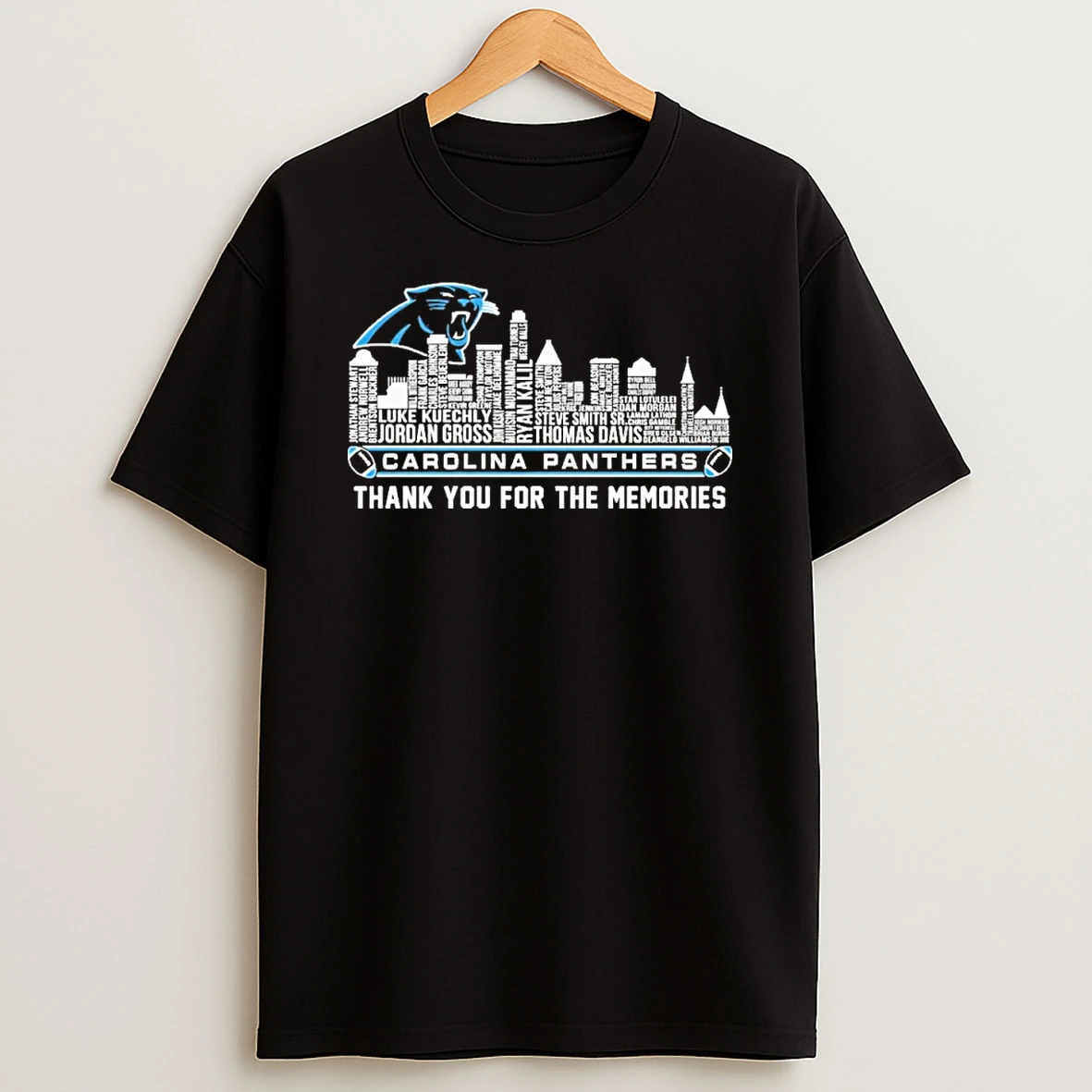 Carolina Skyline X Carolina Panthers Typo Team Name Shirts