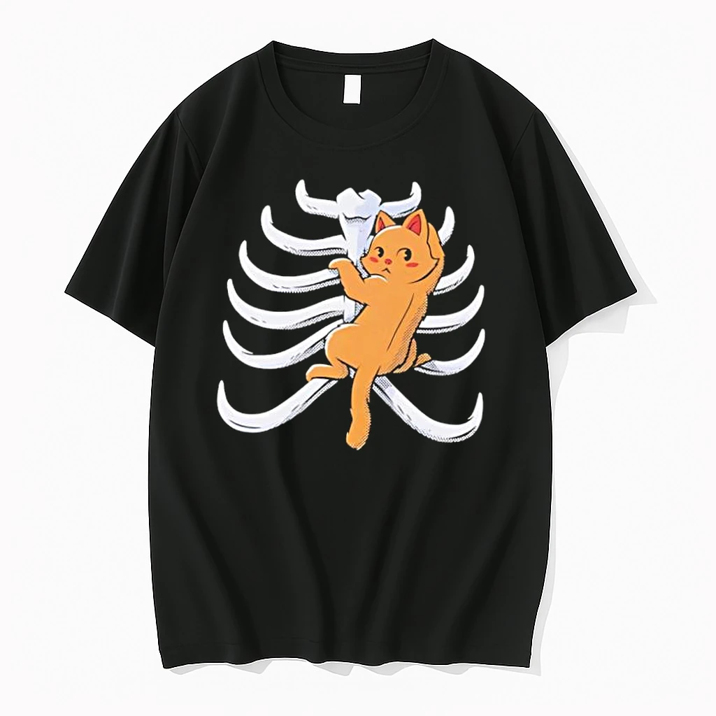 Cat Climbing Rib Cage Shirts