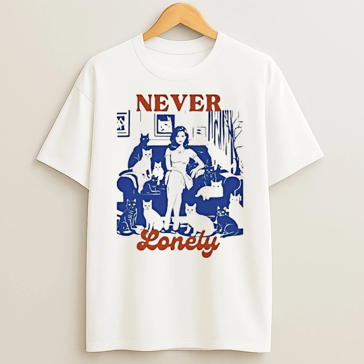 Cat Lady Never Lonely Shirts