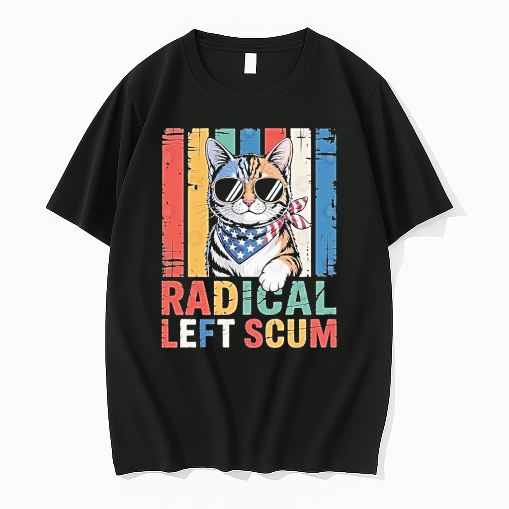 Cat Radical Left Scum Vintage Shirts