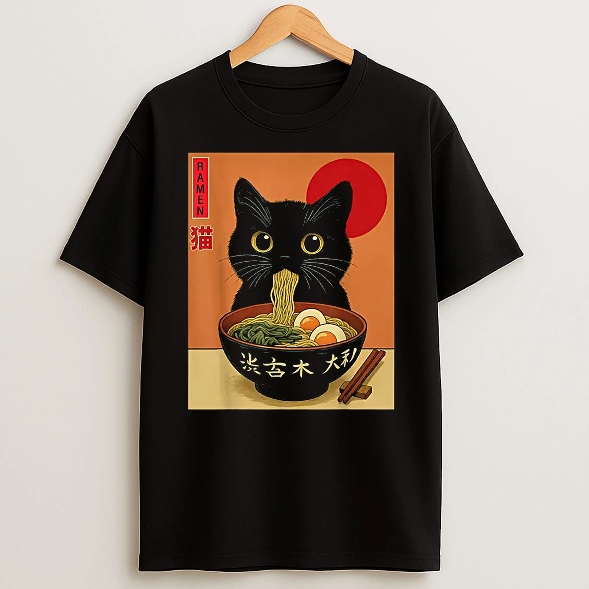Cat Ramen Japanese Kawaii Cat Anime Shirts