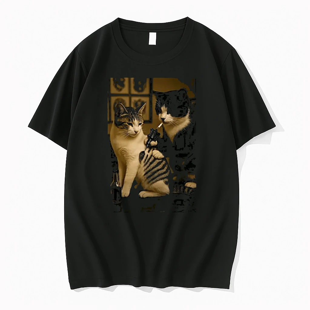 Cat Smoking Tattoo Inked Kitty Artist Funny Meme Shirts