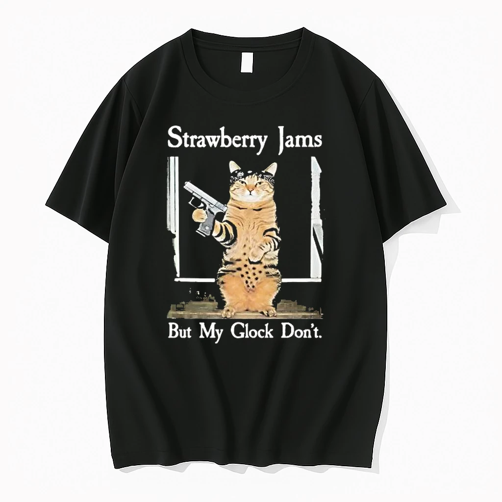 Cat Gangster Strawberry Jams But My Glock Dont Shirts