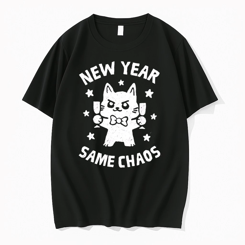 Cat New Year Same Chaos Shirts