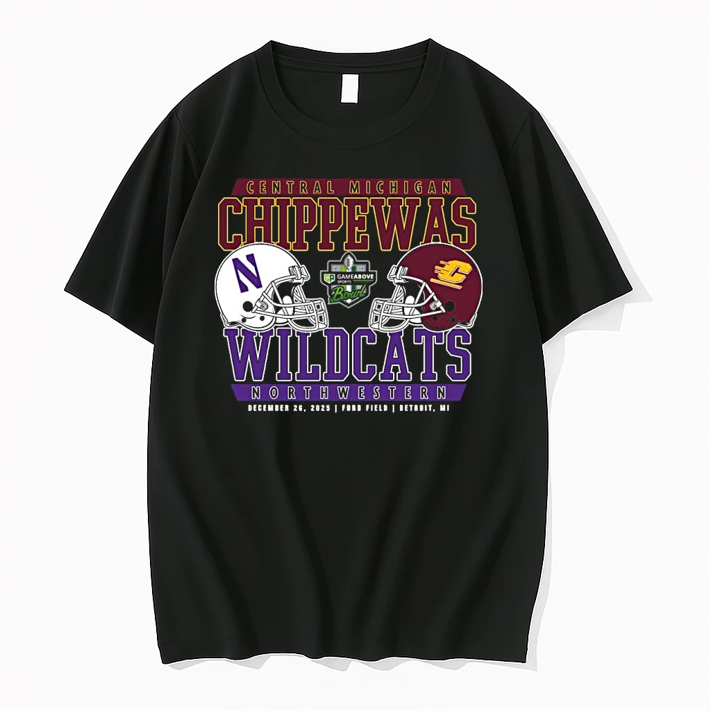 Central Michigan Vs Northwestern 2025 Gameabove Sports Bowl Dueling Helmets Shirts