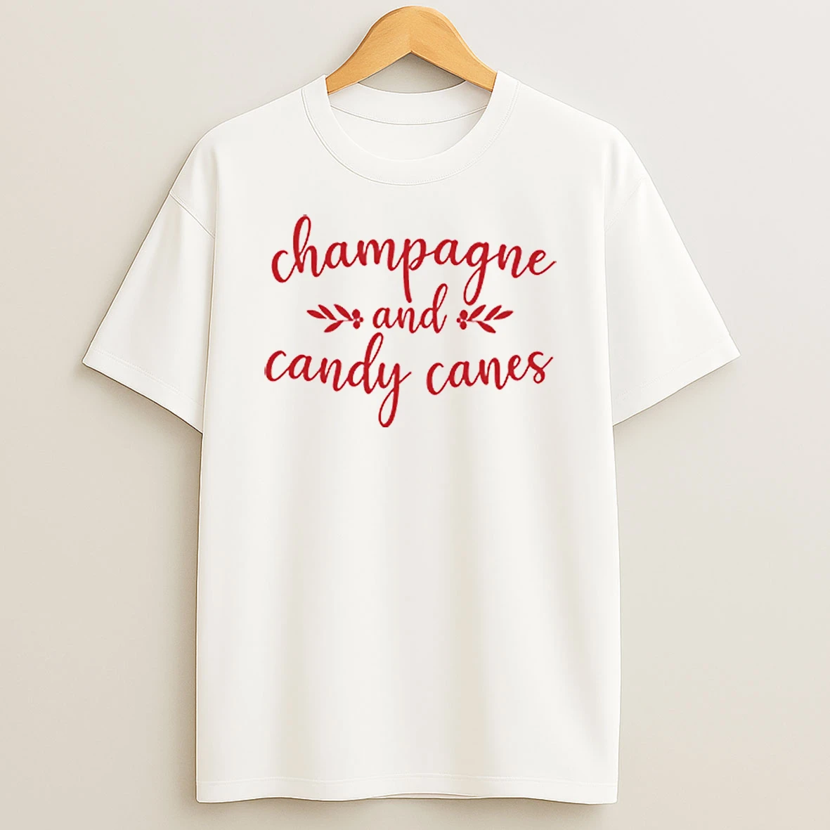 Champagne And Candy Canes Christmas Shirts