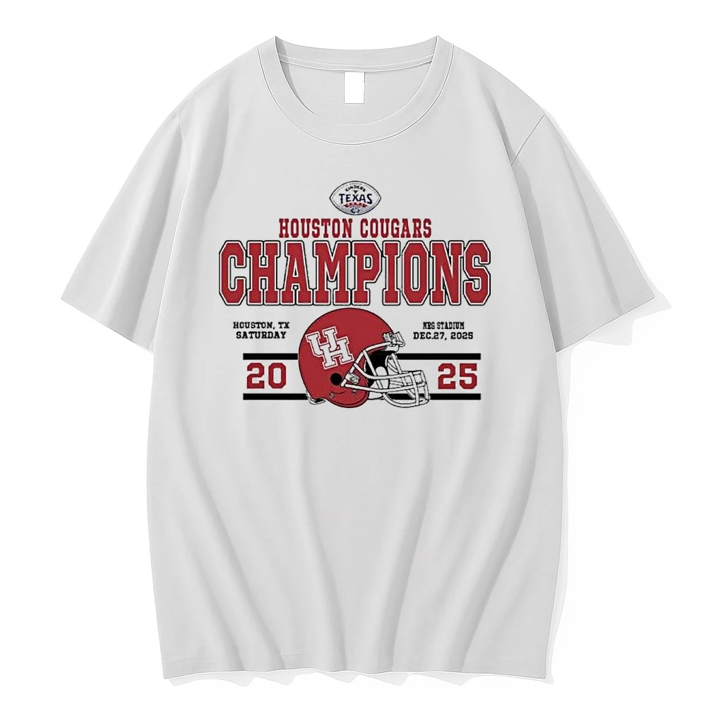 Champions Houston Cougars Football Named To Champions 2025 Kinders Texas Bowl Helmet Shirts