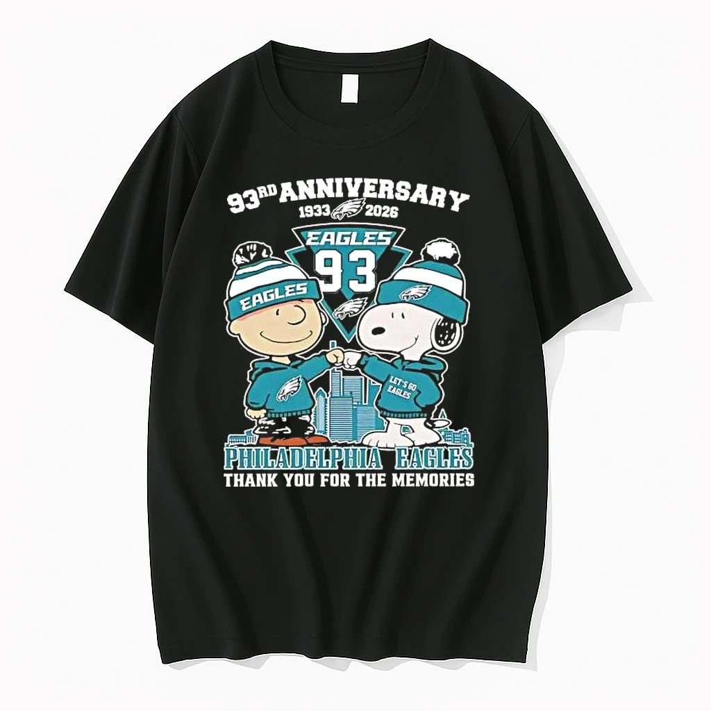 Charlie Brown Snoopy Fist Pump 93rd Anniversary 1933 2026 Philadelphia Eagles Shirts