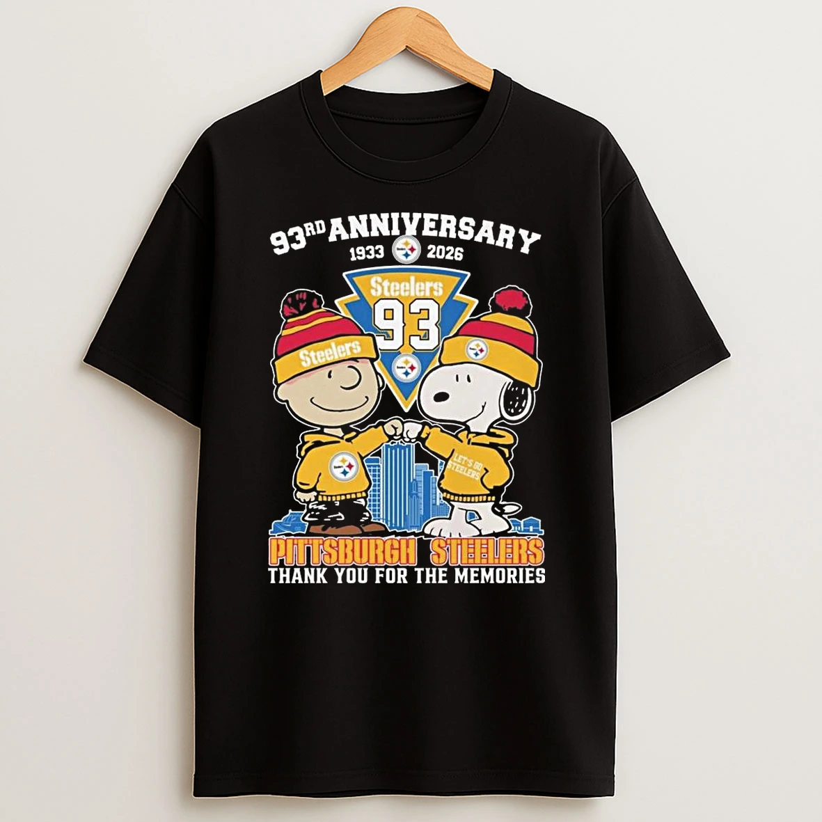 Charlie Browns And Snoopy X Pittsburgh Steelers 93th Anniversary 1933 2026 Thank You For The Memories Shirts