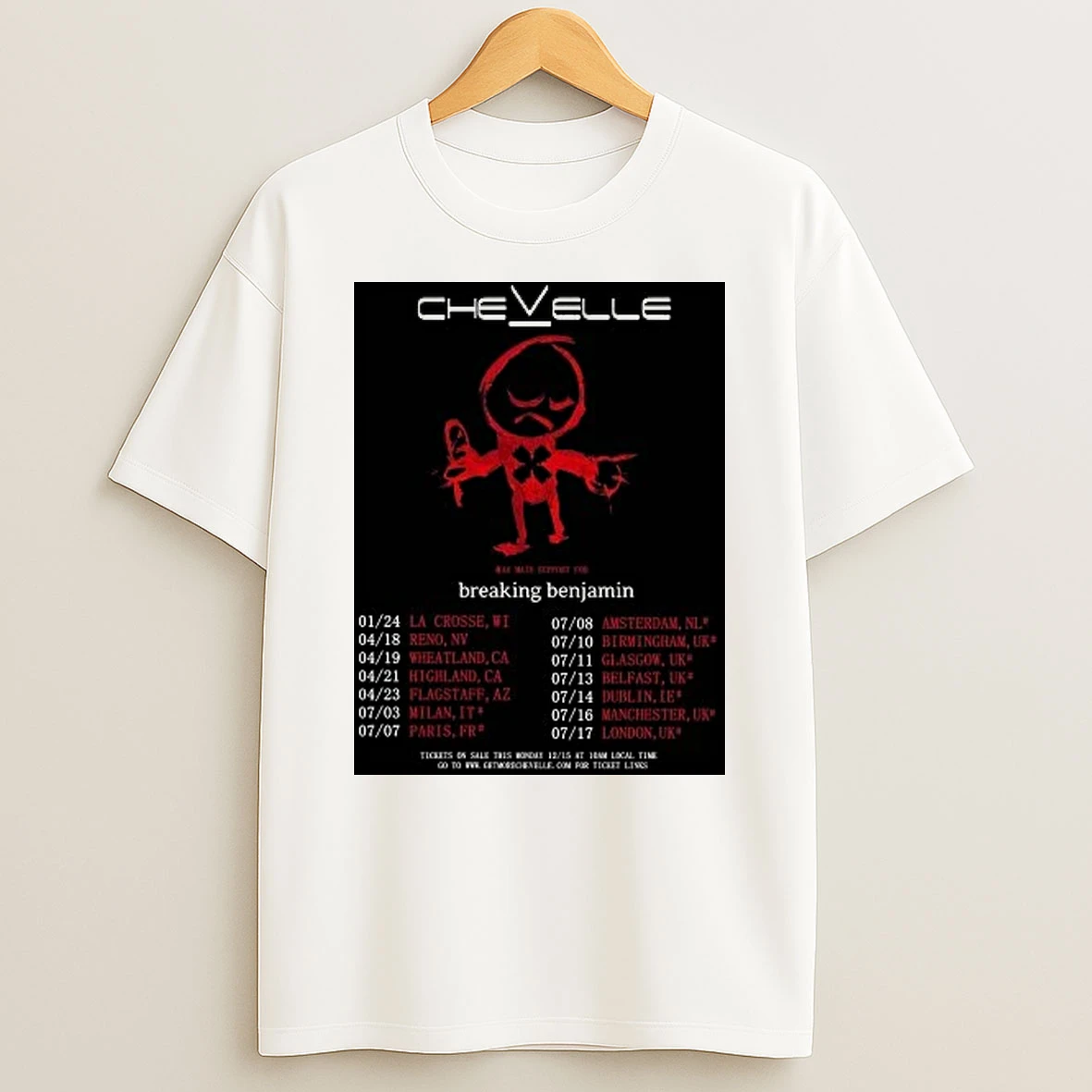 Chevelle As Main Support For Breaking Benjamin World Tour 2026 Shirts