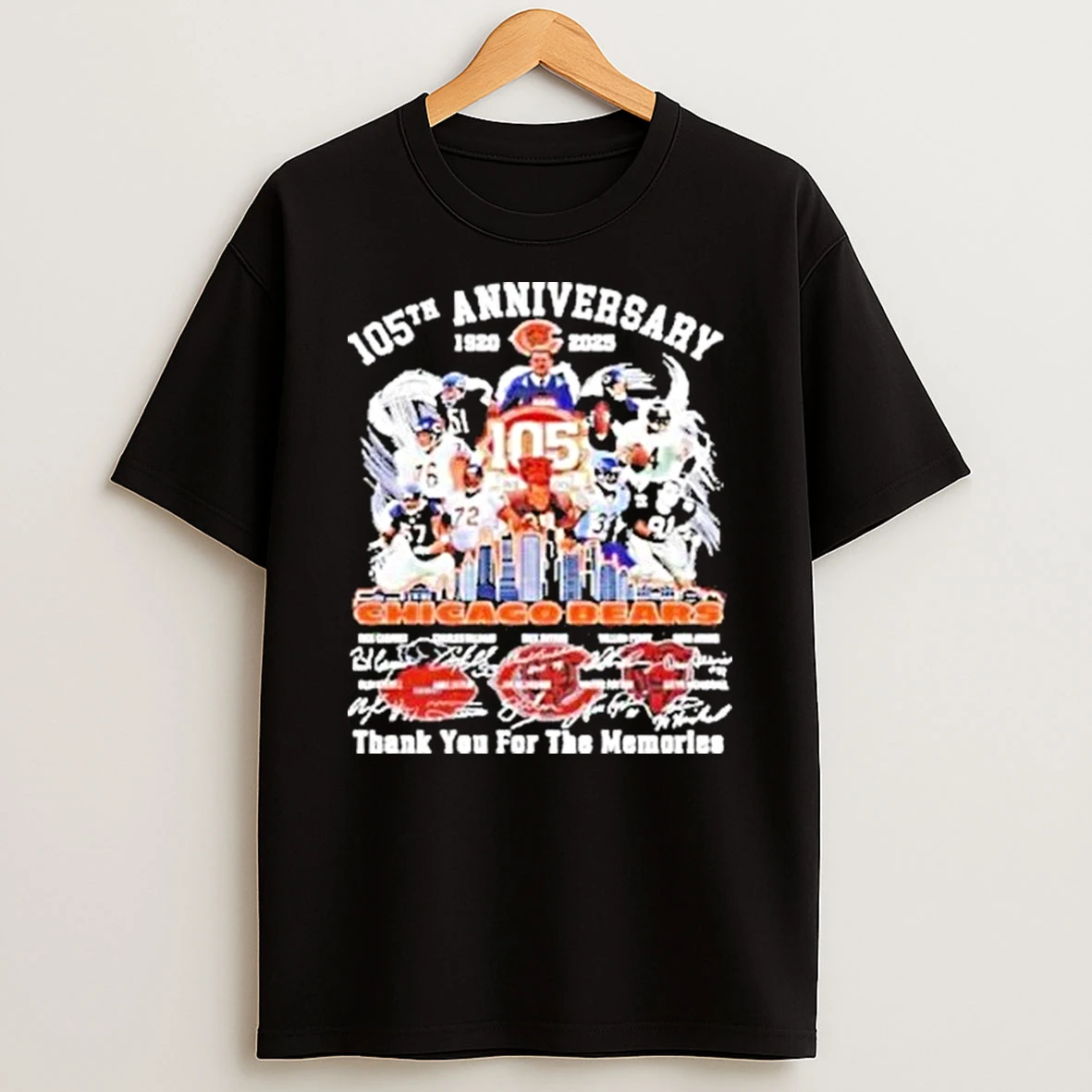 Chicago Bears 105th Anniversary Skyline Thank You For The Memories Shirts