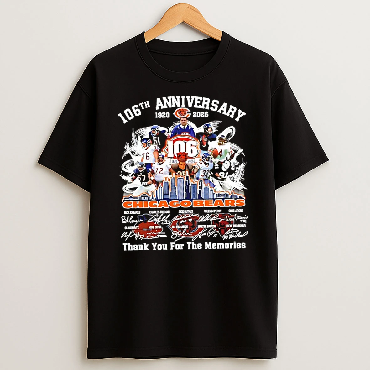 Chicago Bears 106th Anniversary 1920 2026 Thank You For The Memories Signatures Shirts