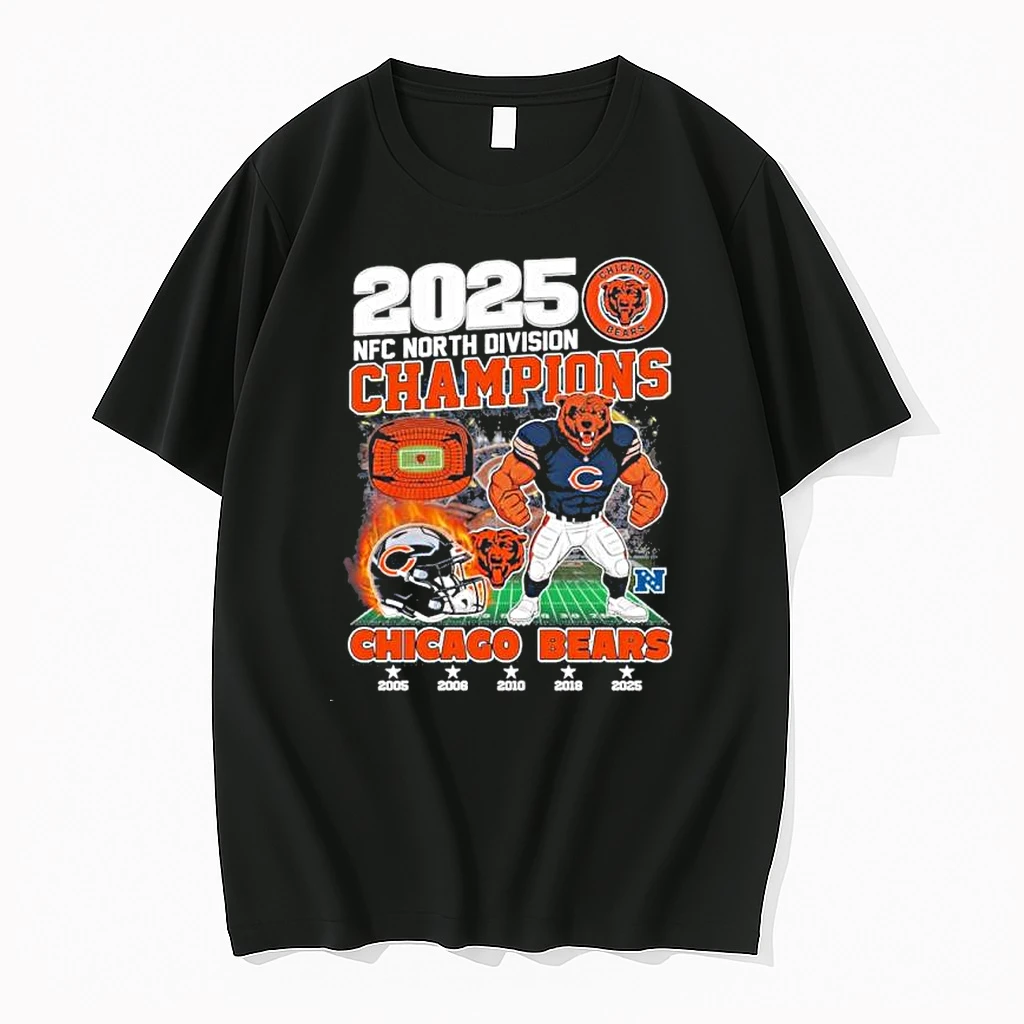 Chicago Bears 2025 Nfc North Champions Mascot Shirts