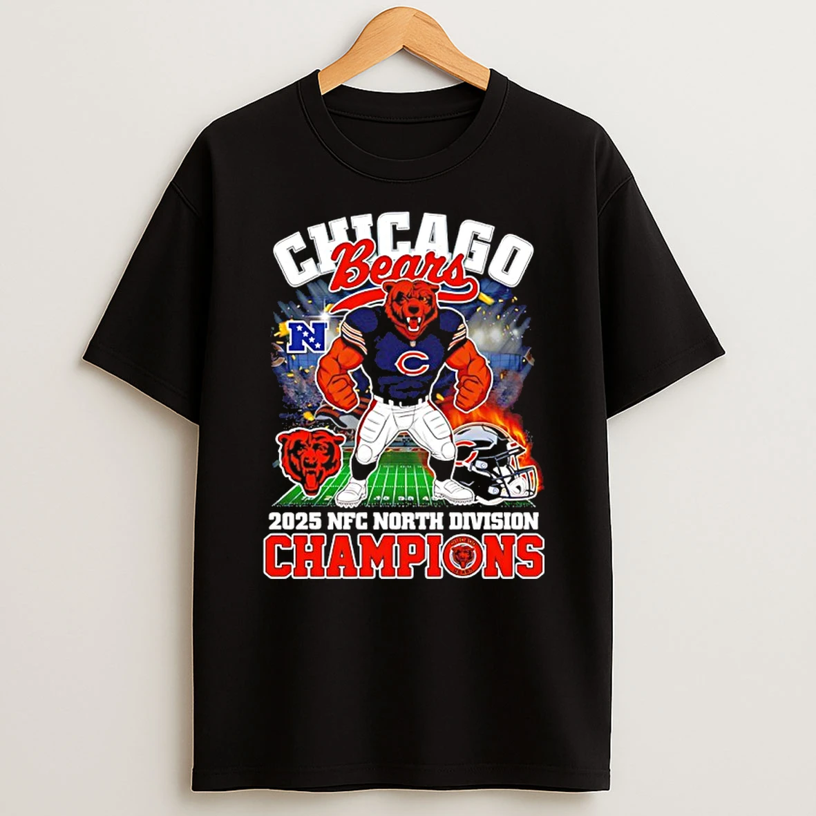 Chicago Bears 2025 Nfc North Division Champions Mascot Graphic Shirts