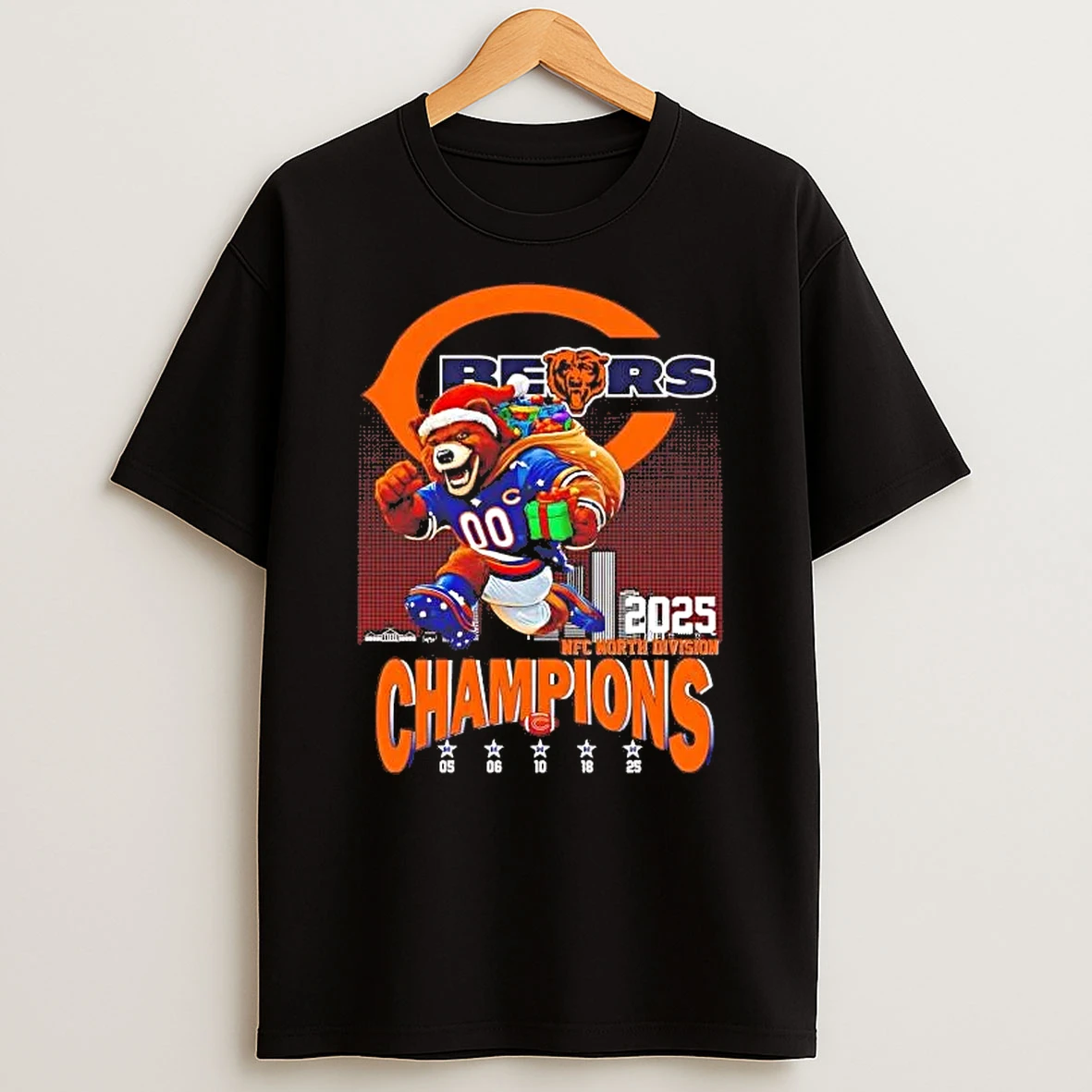 Chicago Bears 2025 Nfc North Champions Bear Bring Gift Shirts