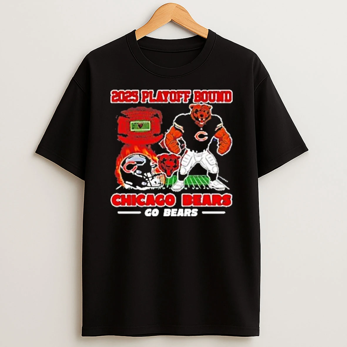 Chicago Bears 2025 Playoff Bound Go Bears Mascot Shirts