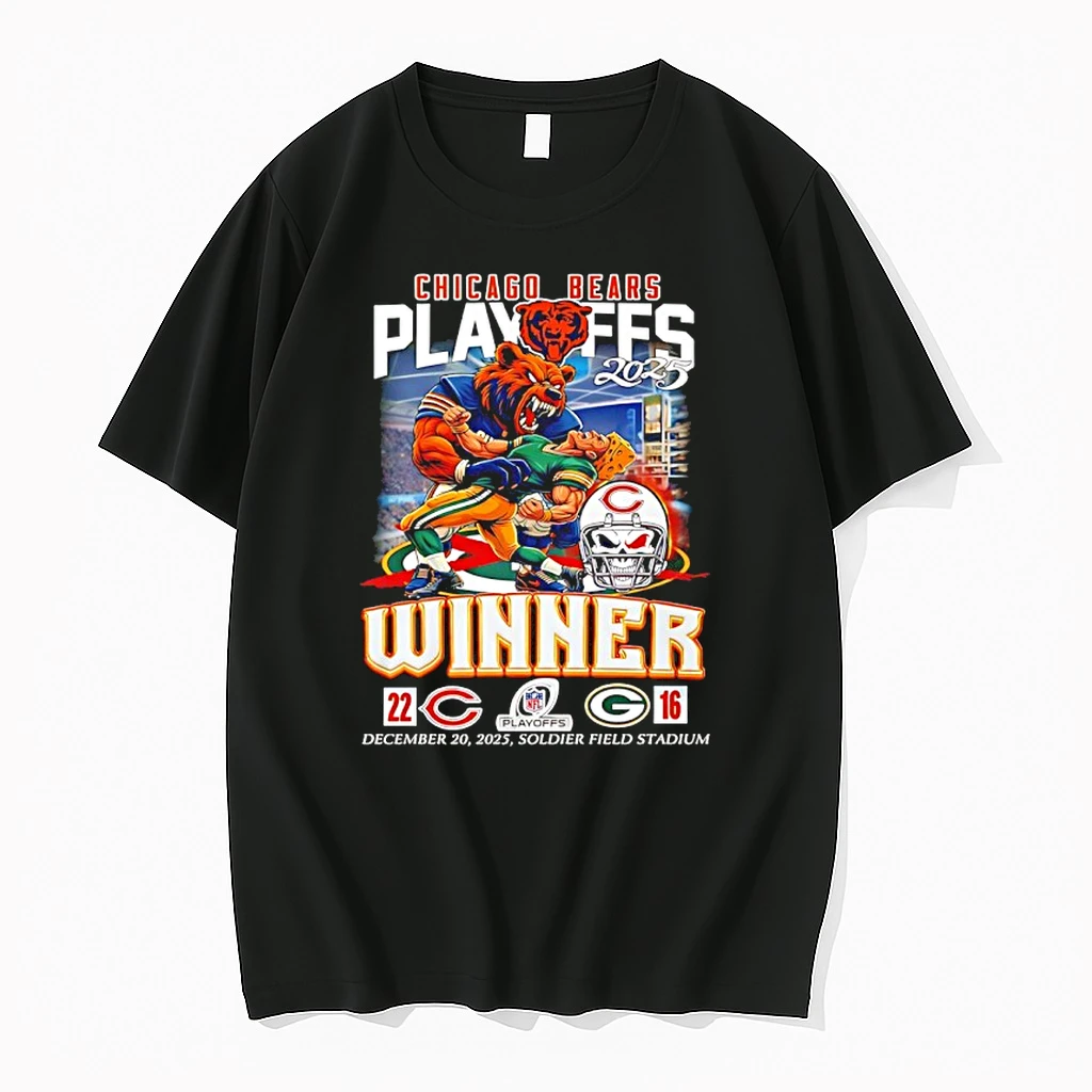 Chicago Bears 2025 Playoffs Winner 22 16 Packers Mascot Shirts