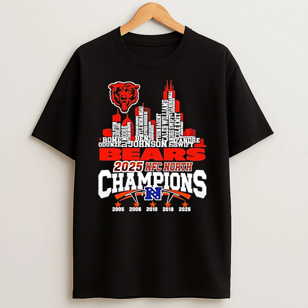Chicago Bears 25 Nfc North Champions City Skyline Shirts