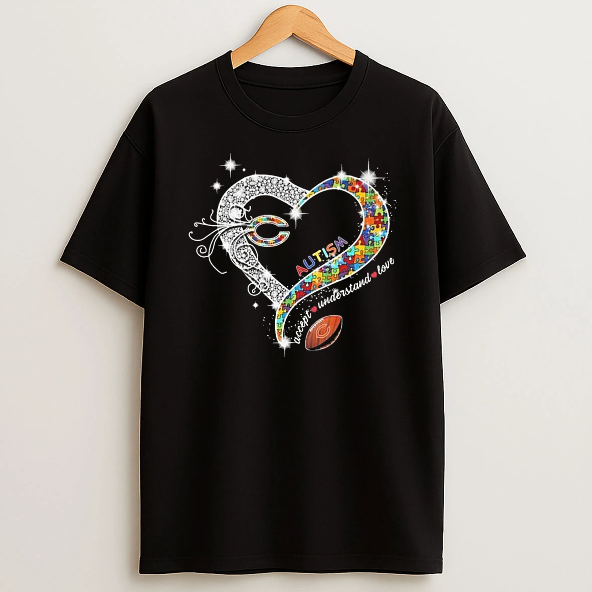 Chicago Bears Accept Understand Love Autism Diamond Heart 2026 Shirts