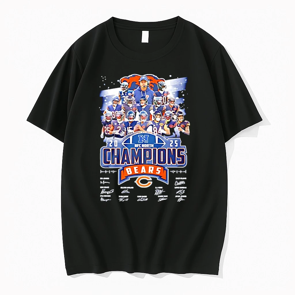 Chicago Bears Nfc North Champions 2025 Signatures Shirts